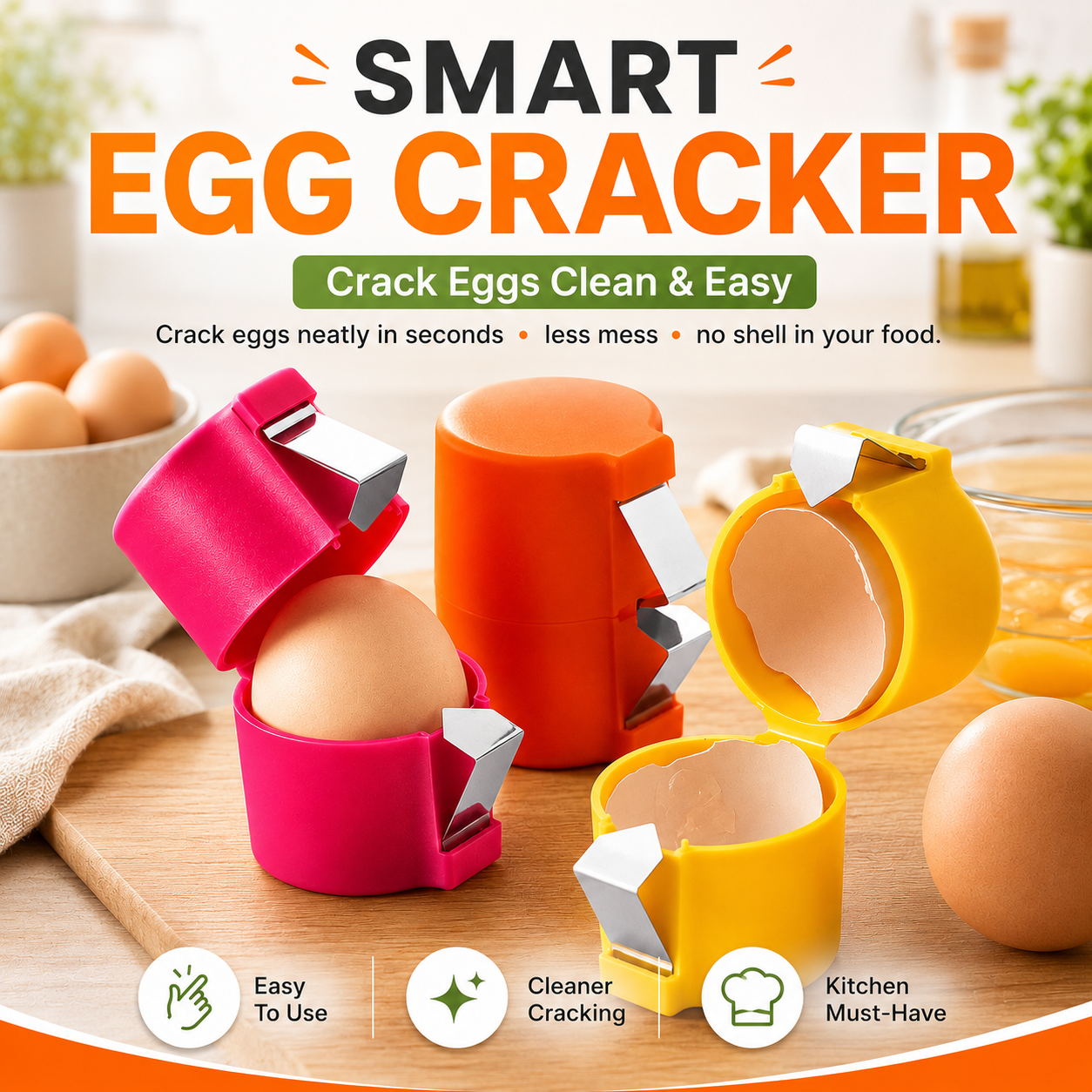 The stress of cracking eggs manually